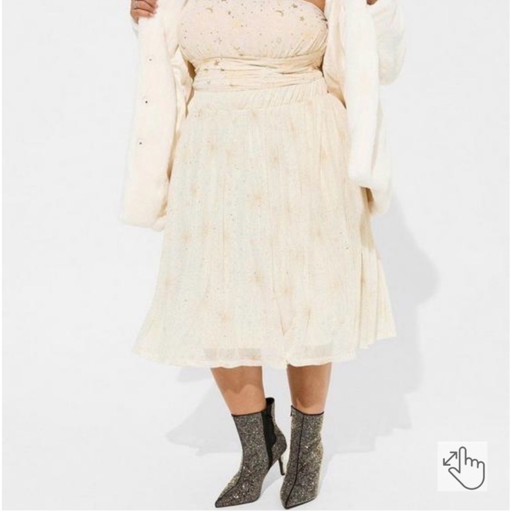 Cream/gold star Midi Skirt set
